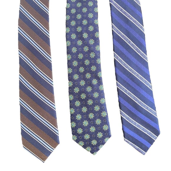 Jos. A. Bank 1905  Lot Of  Three Men’s 100% Silk Designer Striped & Floral Ties - Picture 1 of 4